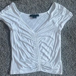 white cropped fancy shirt